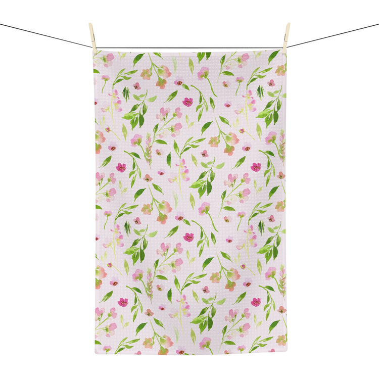 dainty florals: pink tea towel 🛍️