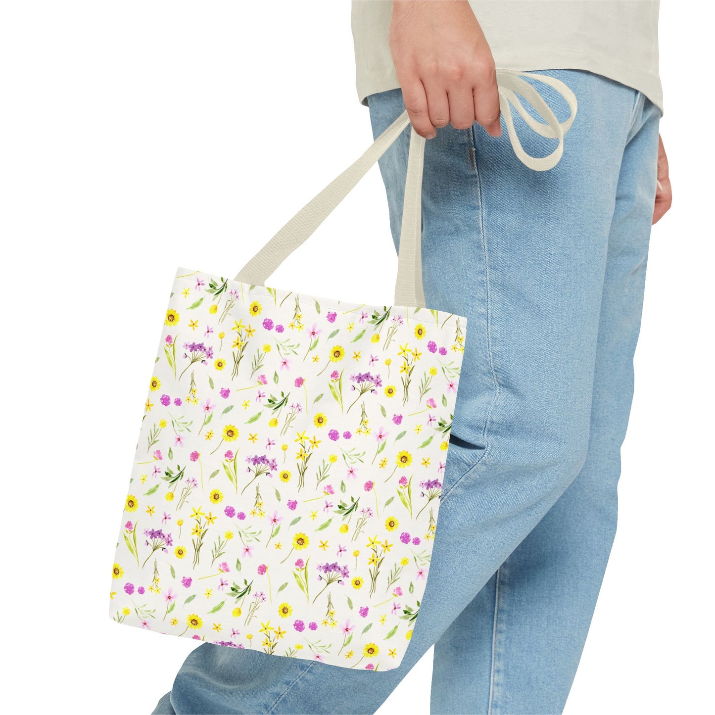 pink and yellow wildflowers: tote bag 🛍️