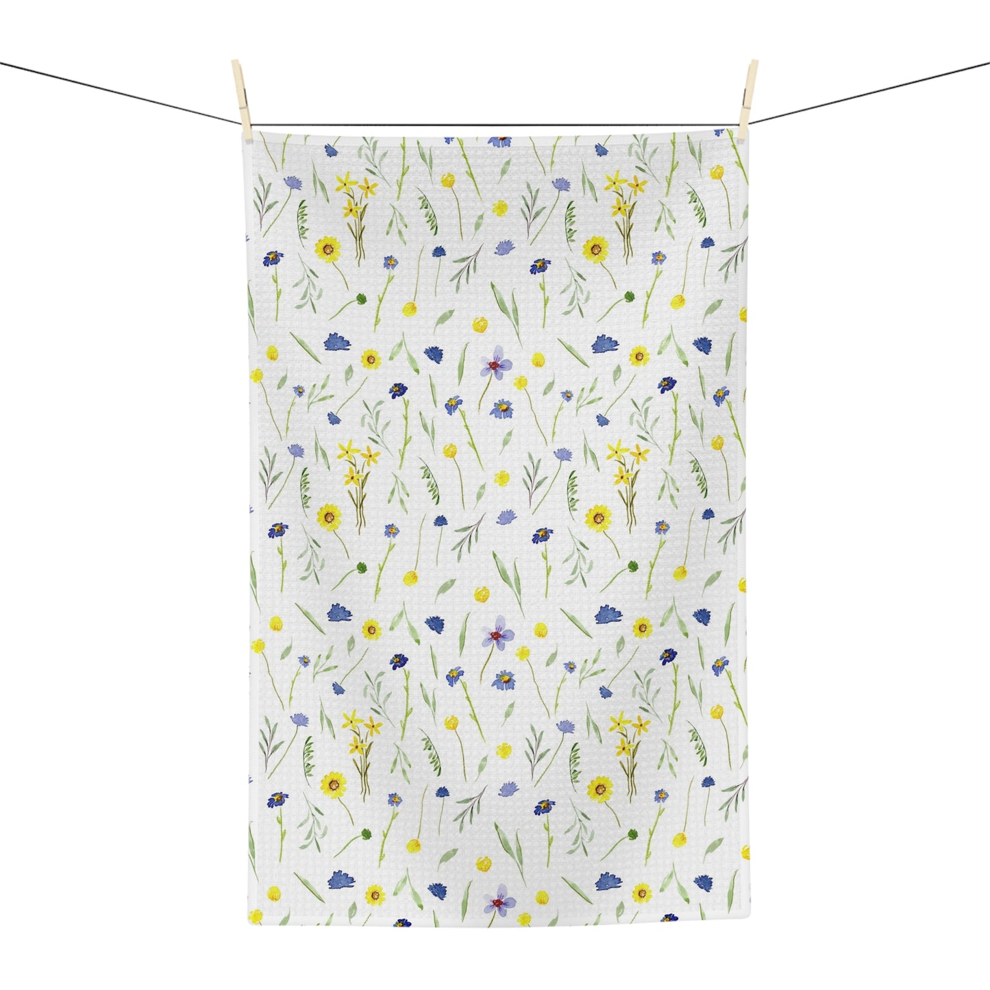 tea towel: blue and yellow wildflowers 🛍️