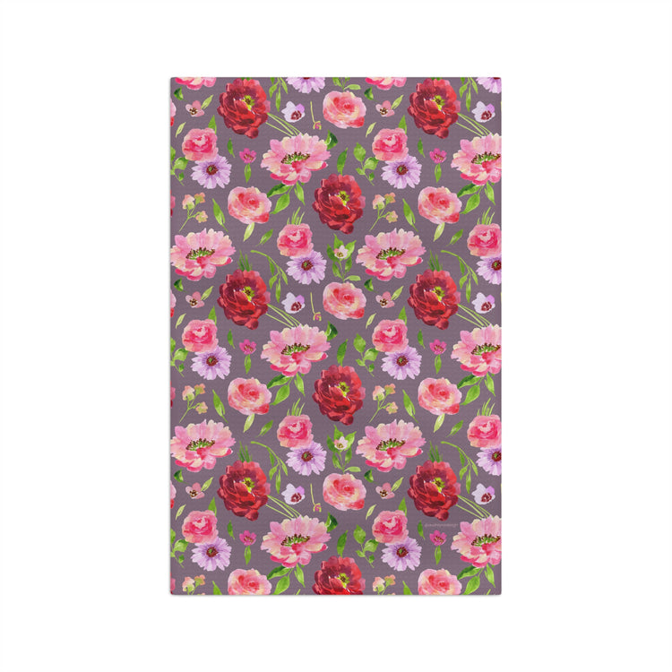 bright florals: mauve tea towel 🛍️