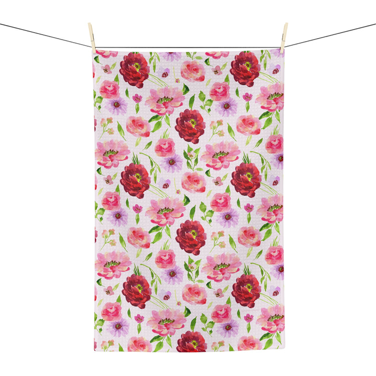 bright florals: pink tea towel 🛍️
