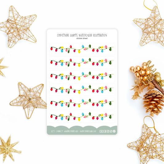 christmas lights sticker sheet