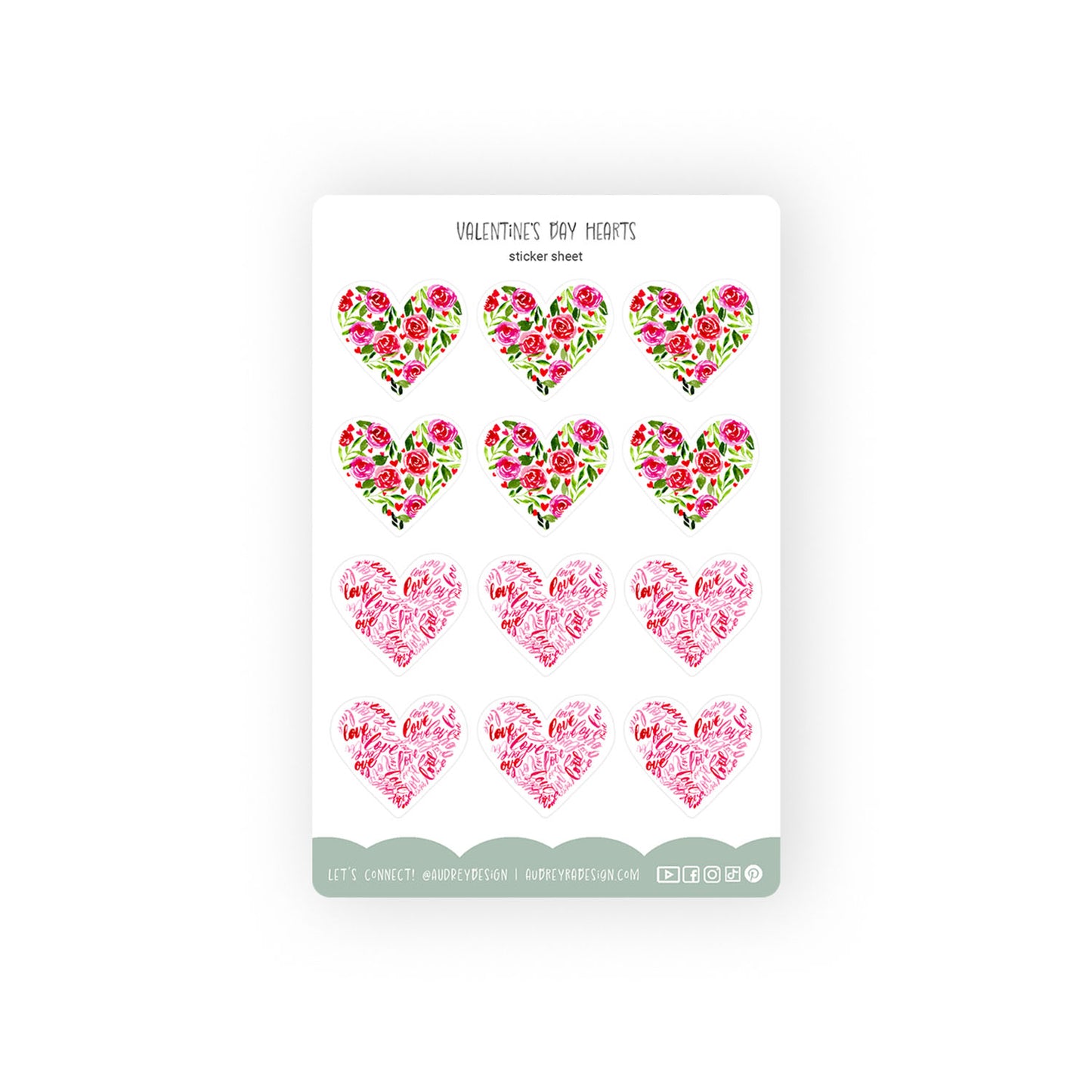 valentine's day hearts stickers