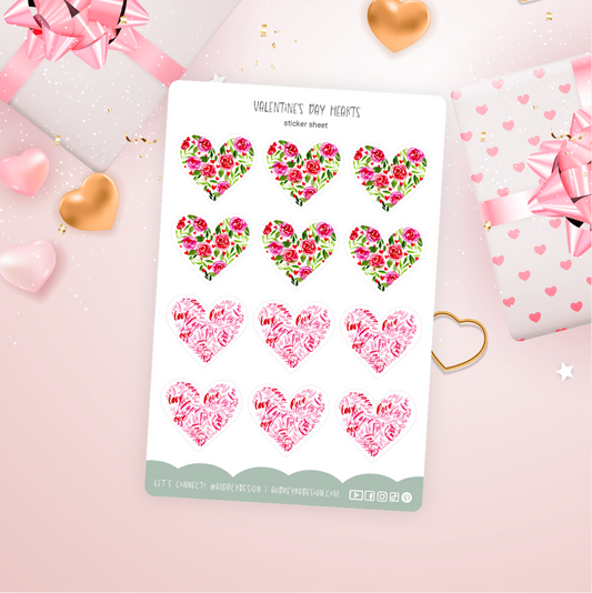 valentine's day hearts stickers