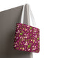 dainty florals: dark magenta tote bag 🛍️