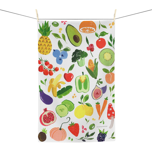 tea towel: fruit and veggie medley 🛍️