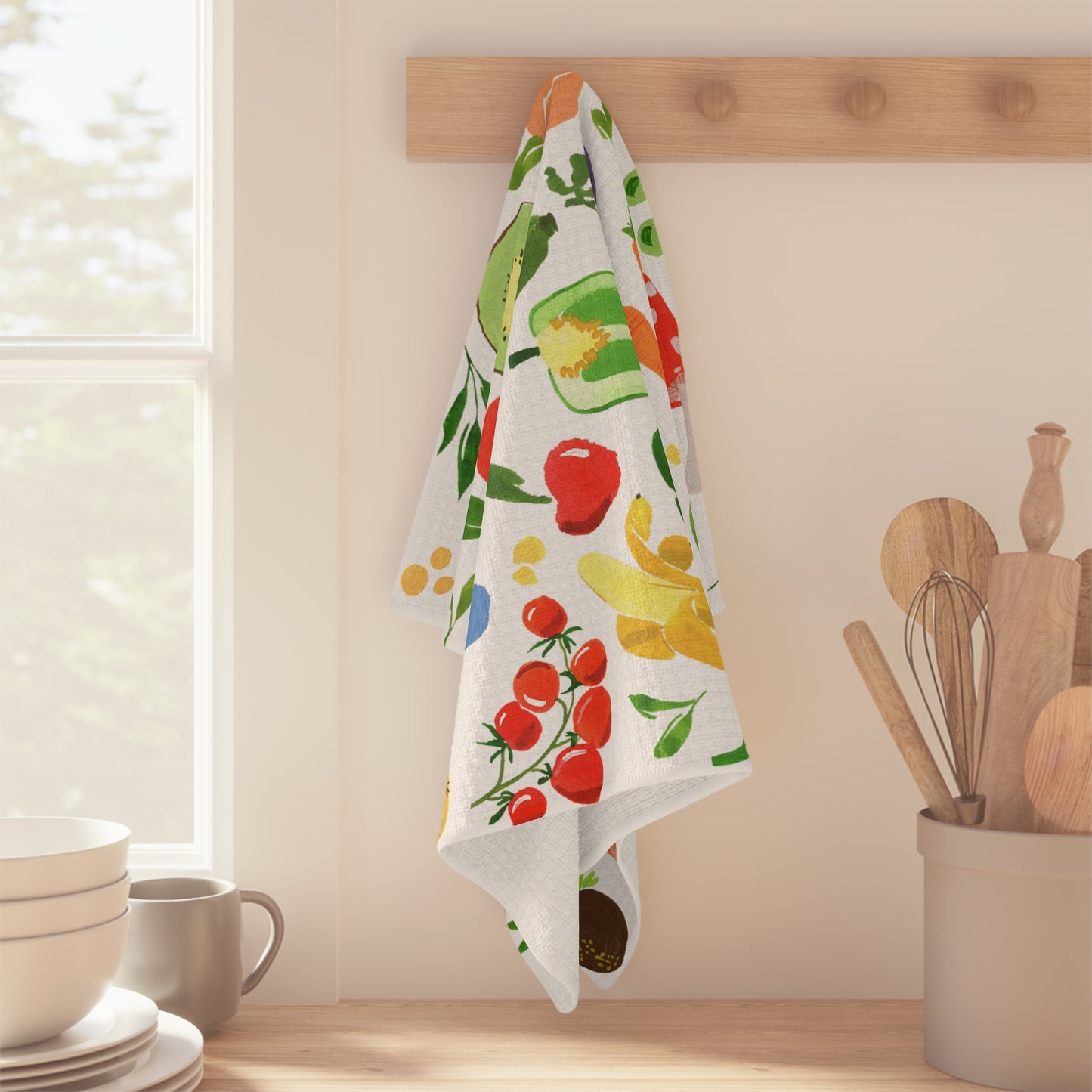 tea towel: fruit and veggie medley 🛍️