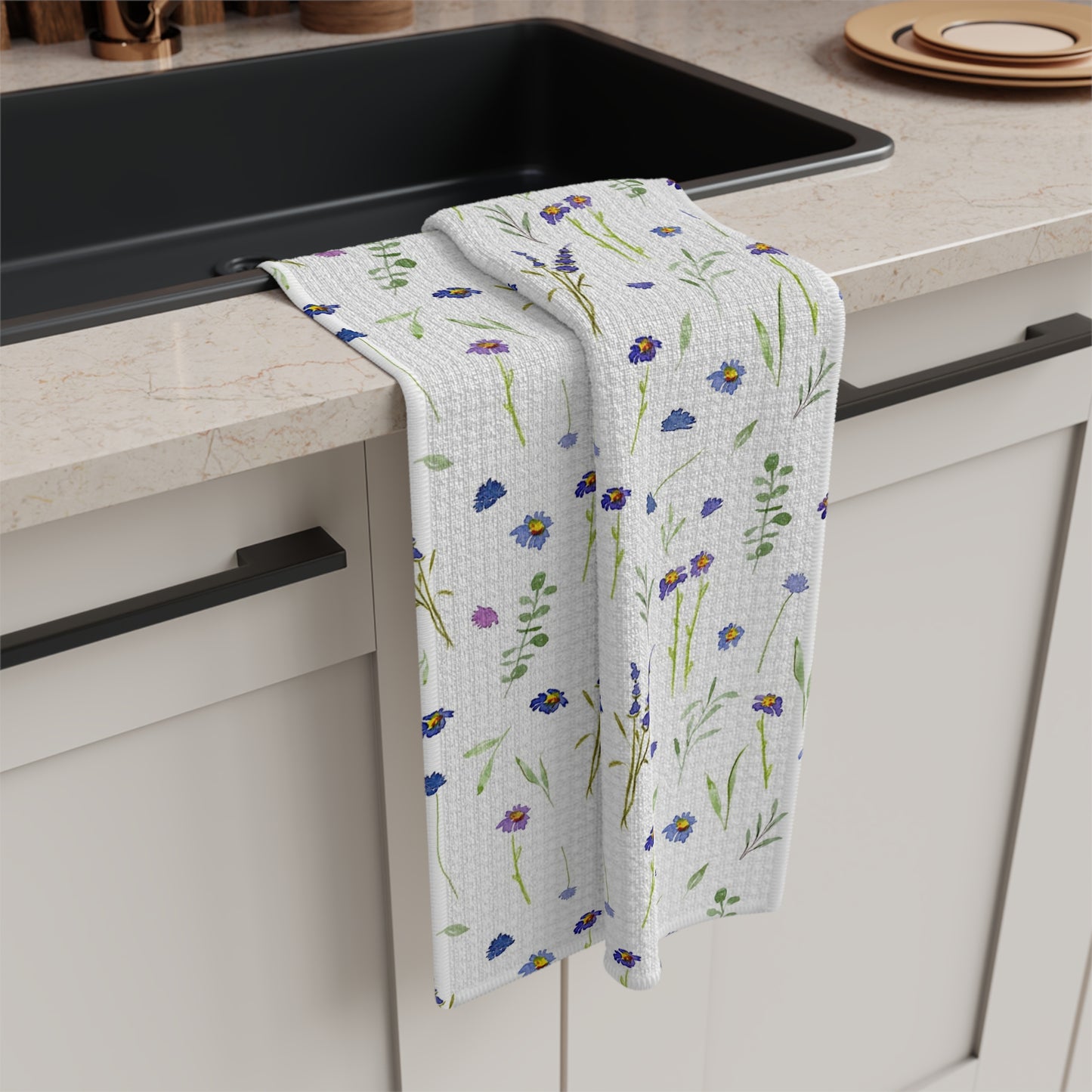 tea towel: blue wildflowers 🛍️