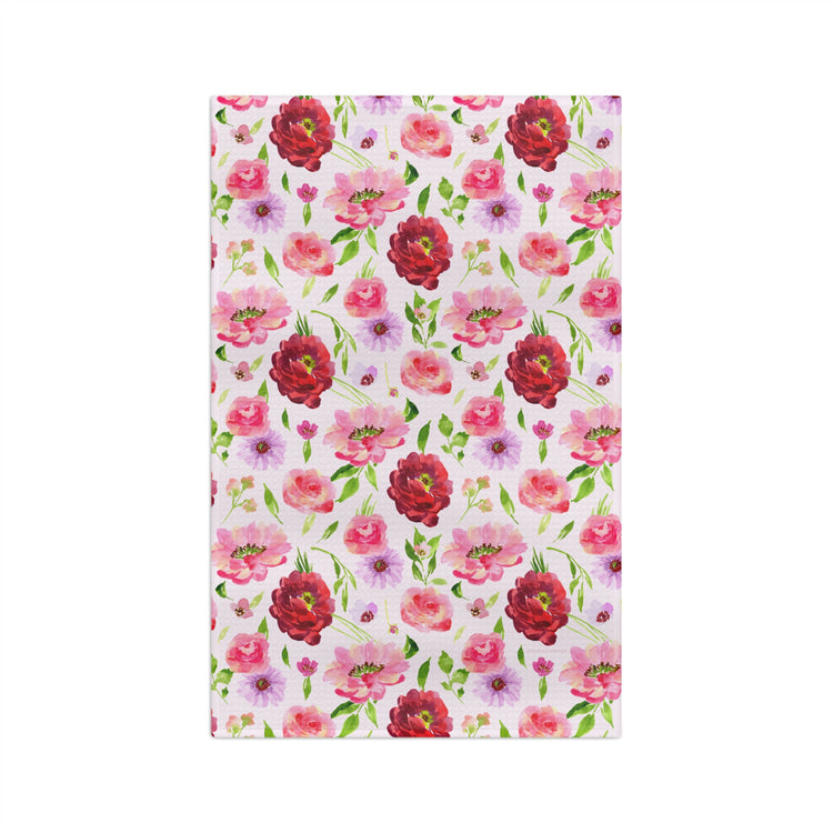 bright florals: pink tea towel 🛍️