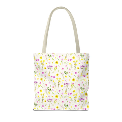 pink and yellow wildflowers: tote bag 🛍️