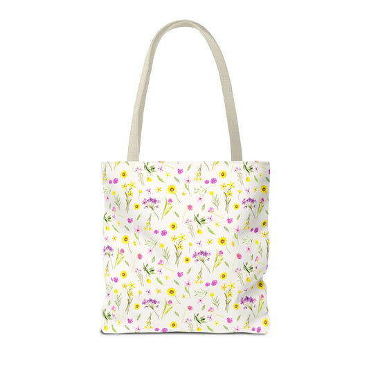 pink and yellow wildflowers: tote bag 🛍️