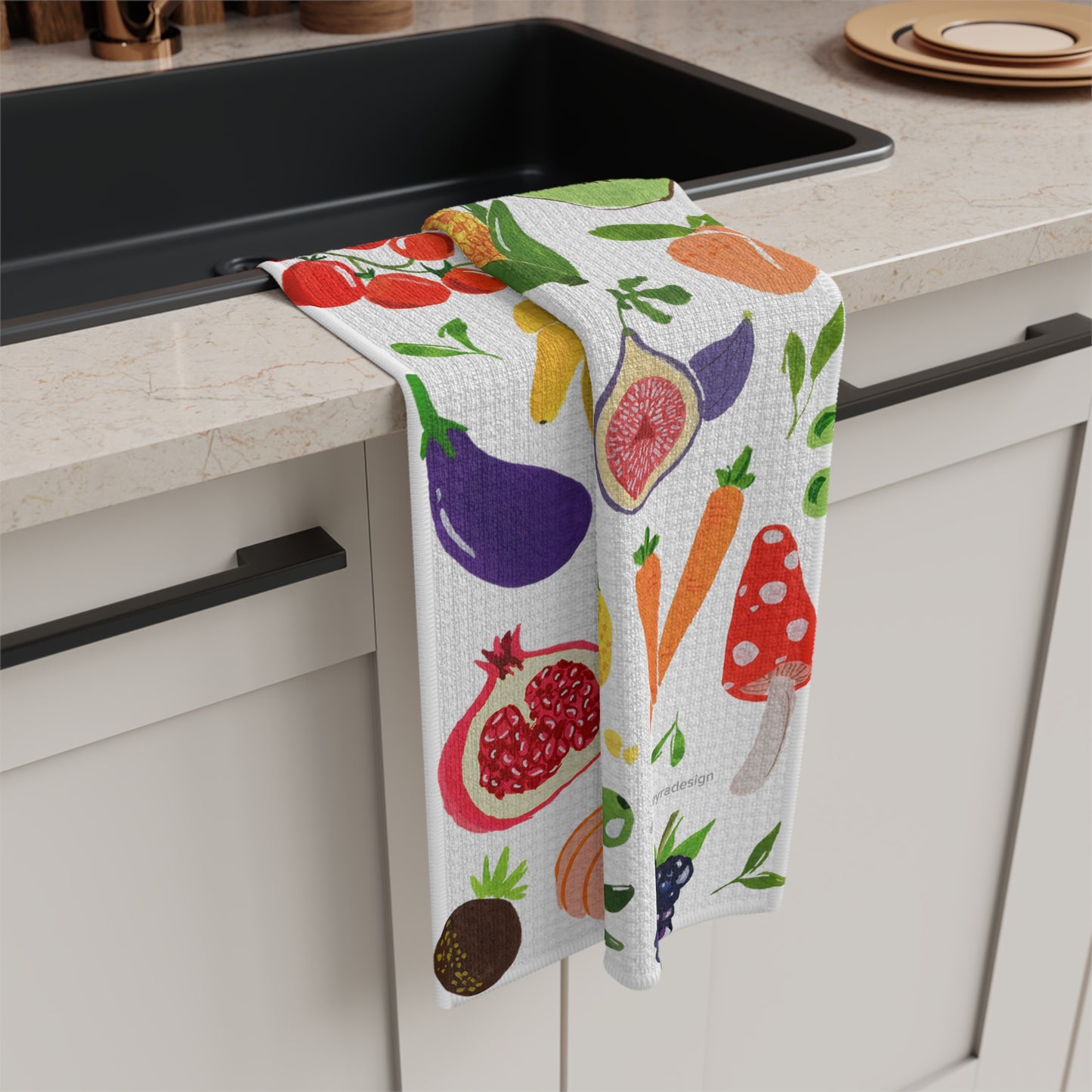 tea towel: fruit and veggie medley 🛍️