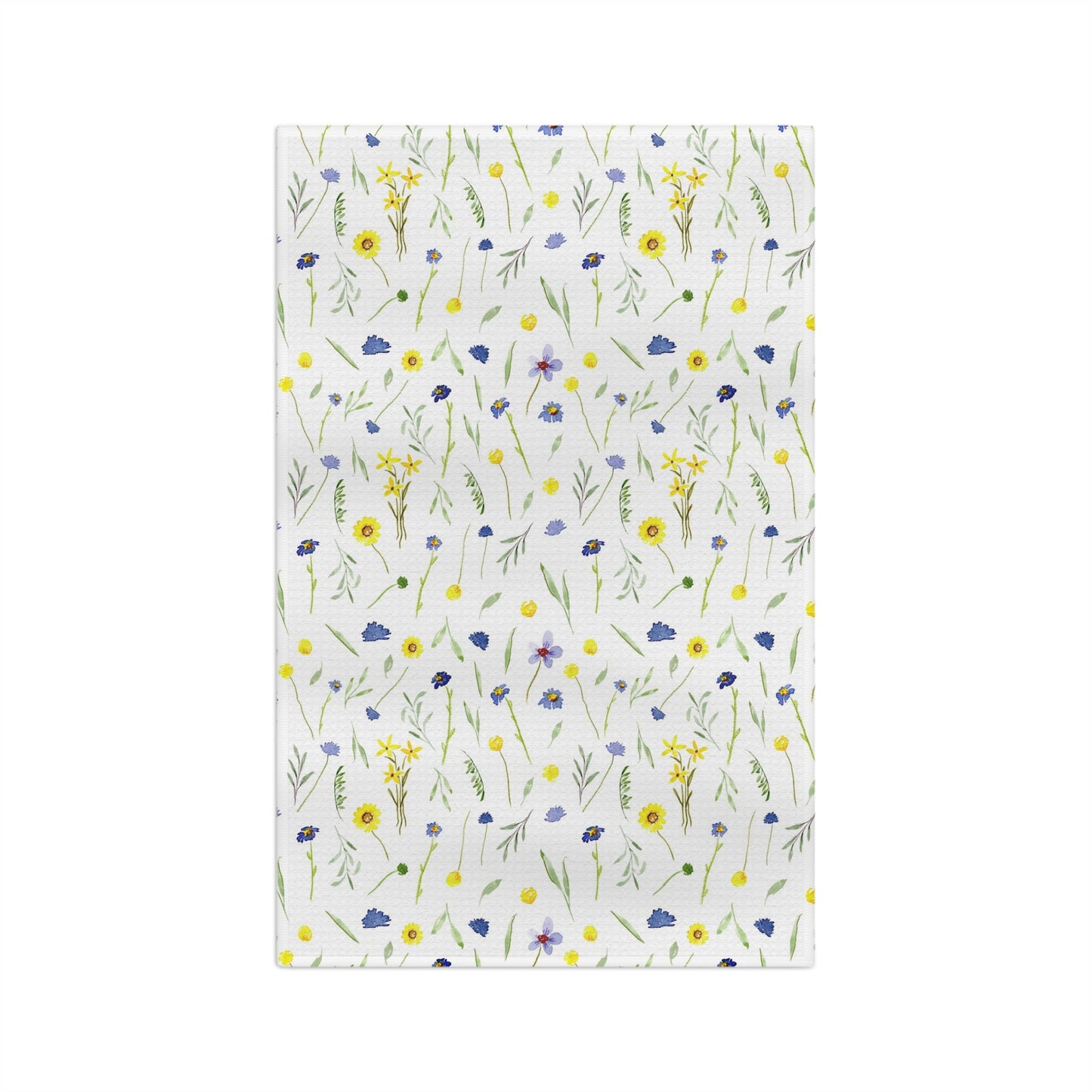 tea towel: blue and yellow wildflowers 🛍️