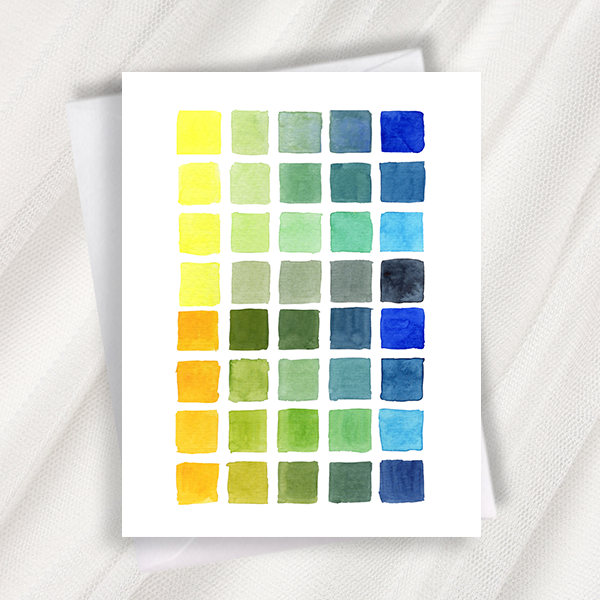 paint swatches greeting card