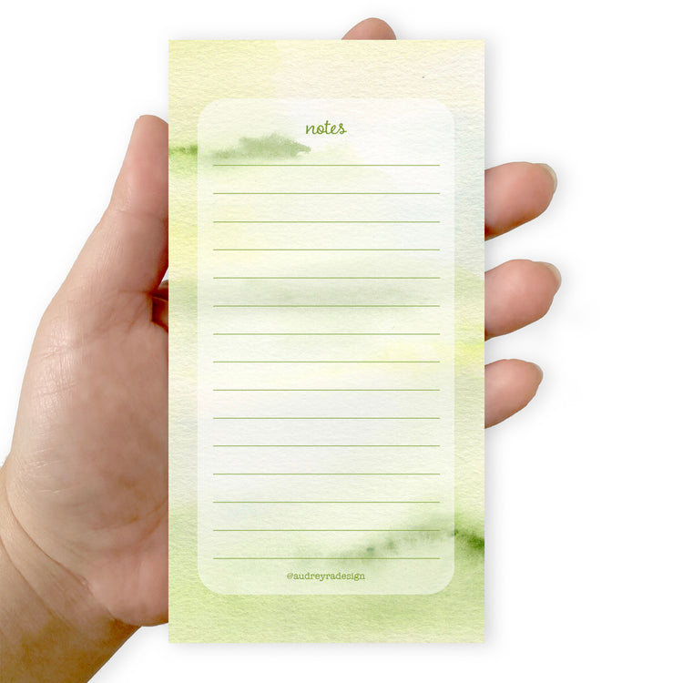 green abstract notepad