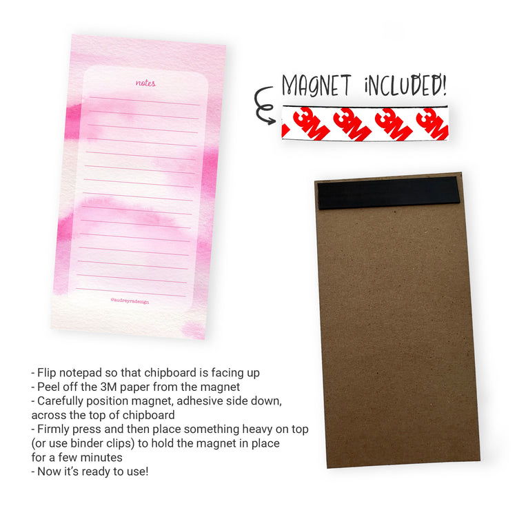 pink abstract notepad