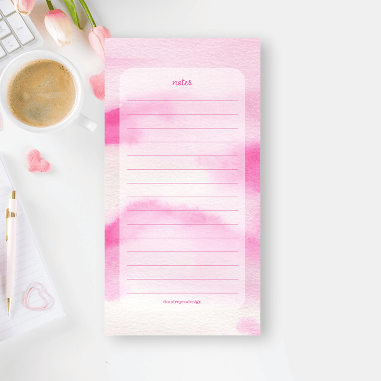 pink abstract notepad