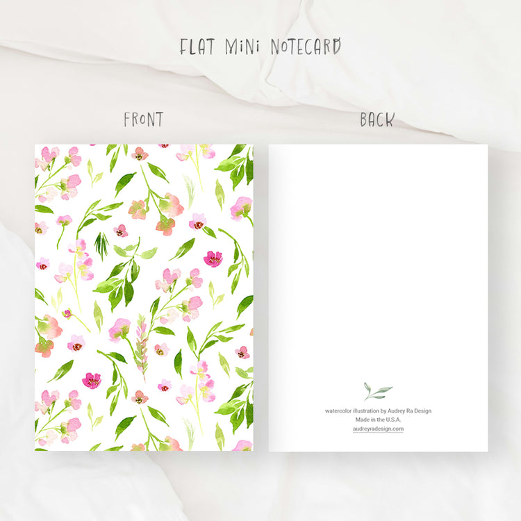 dainty florals mini notecard
