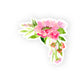 bright pink flowers corner arrangement sticker