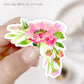 bright pink flowers corner arrangement sticker