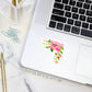bright pink flowers corner arrangement sticker