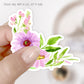 purple flowers corner arrangement sticker