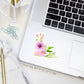 purple flowers corner arrangement sticker