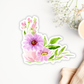 purple flowers corner arrangement sticker