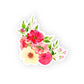 red and yellow flowers corner arrangement sticker