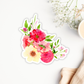 red and yellow flowers corner arrangement sticker