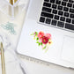 red flowers corner arrangement sticker