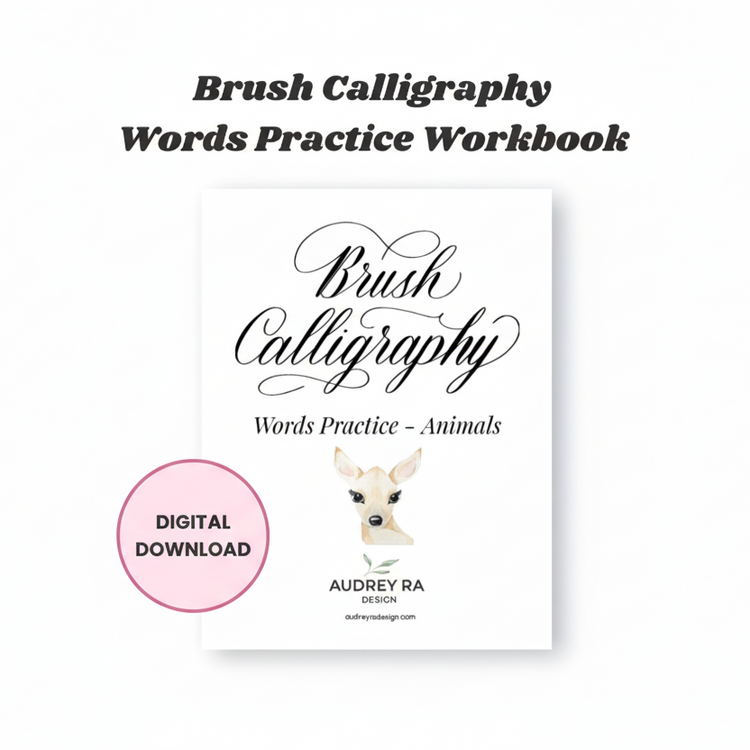 animal words-brush calligraphy practice workbook