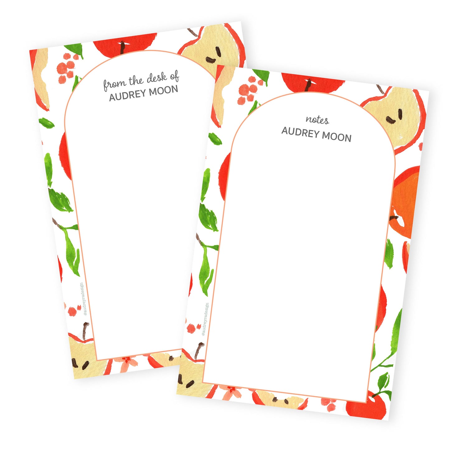 apples personalized notepad