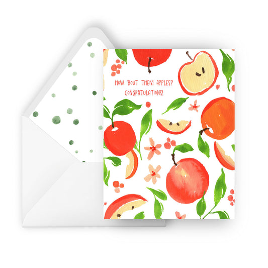 how 'bout them apples apple pattern greeting card