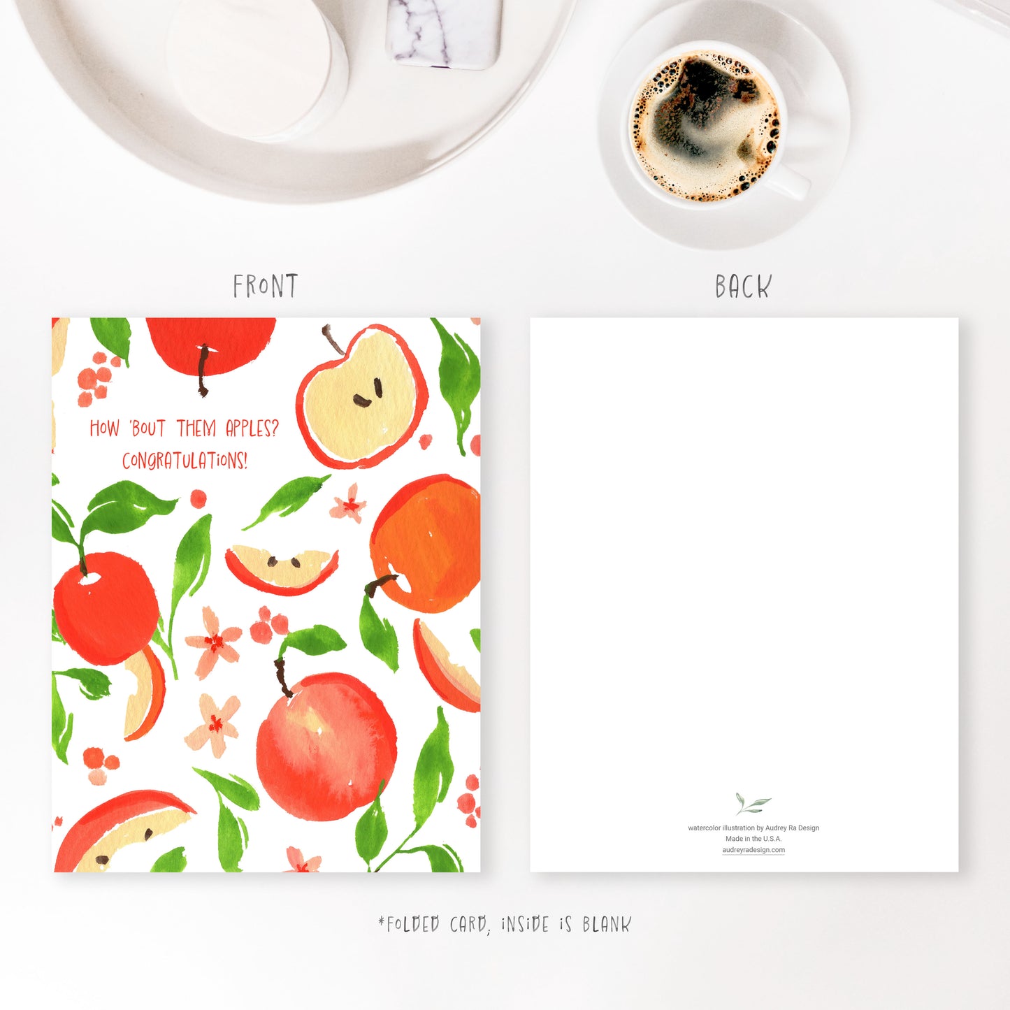 how 'bout them apples apple pattern greeting card