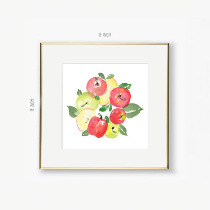 apple wreath art print