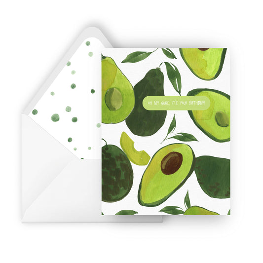 avocado birthday greeting card