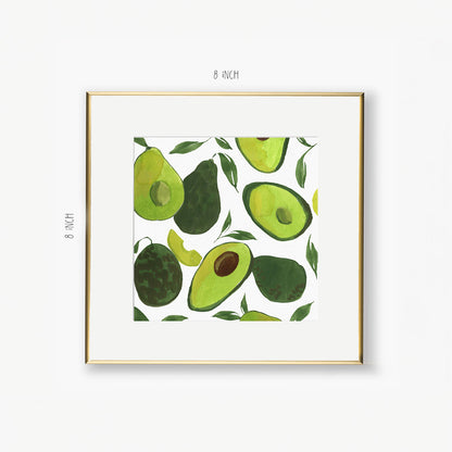 avocado pattern art print