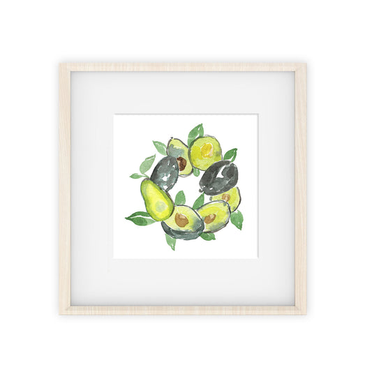 avocado wreath art print