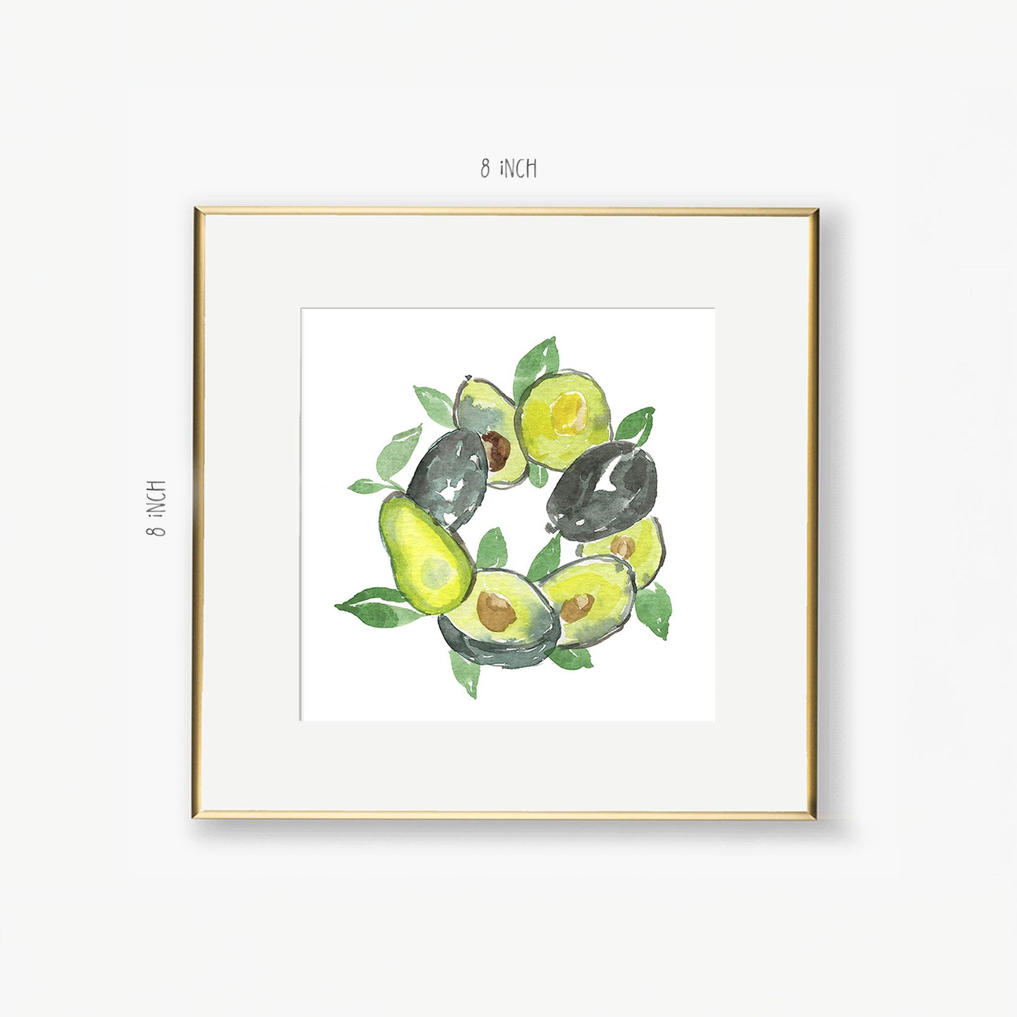 avocado wreath art print