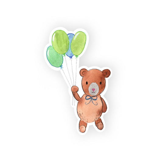 bear with balloons sticker