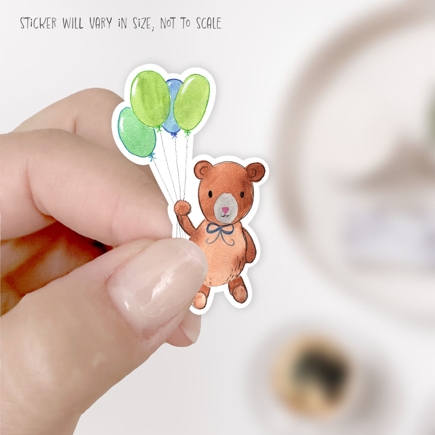 bear with balloons sticker