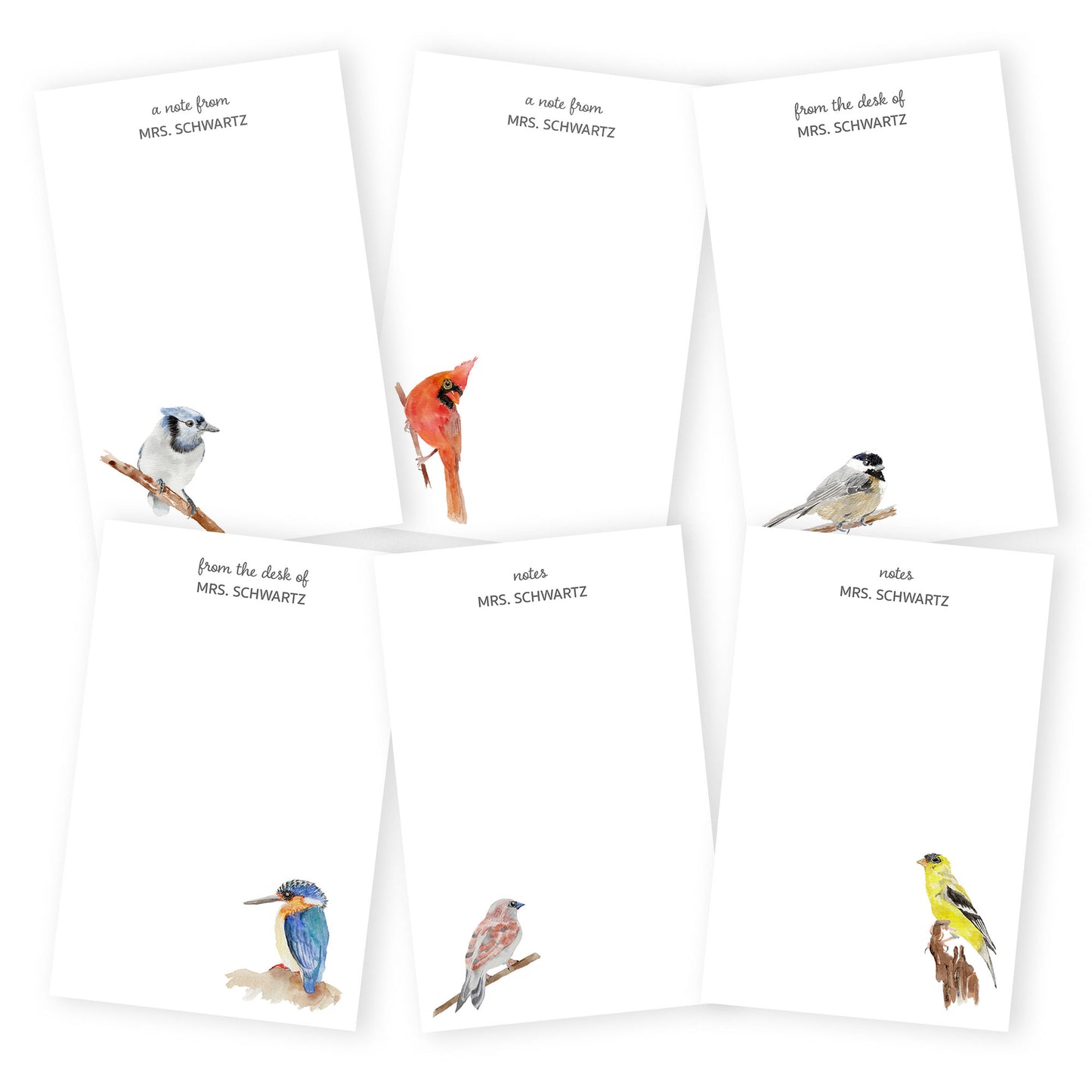 birds personalized notepad