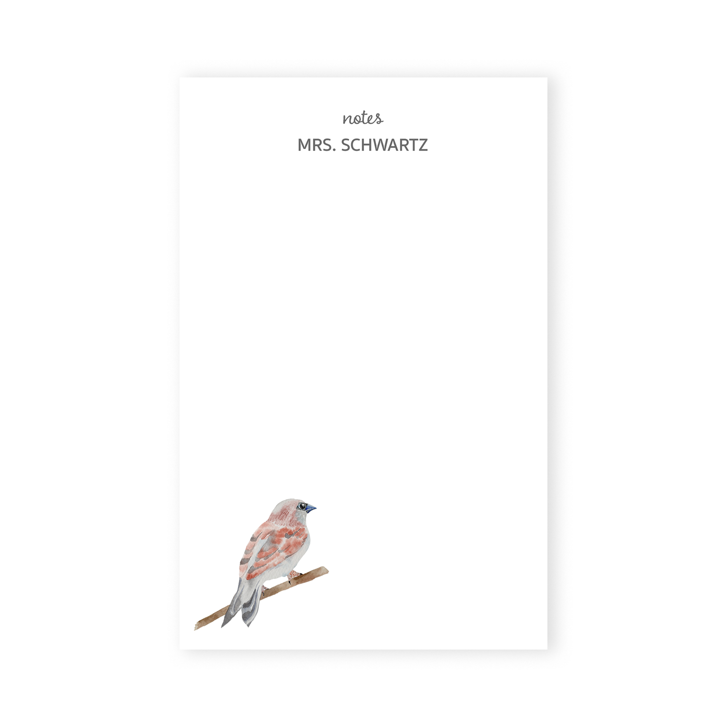 birds personalized notepad