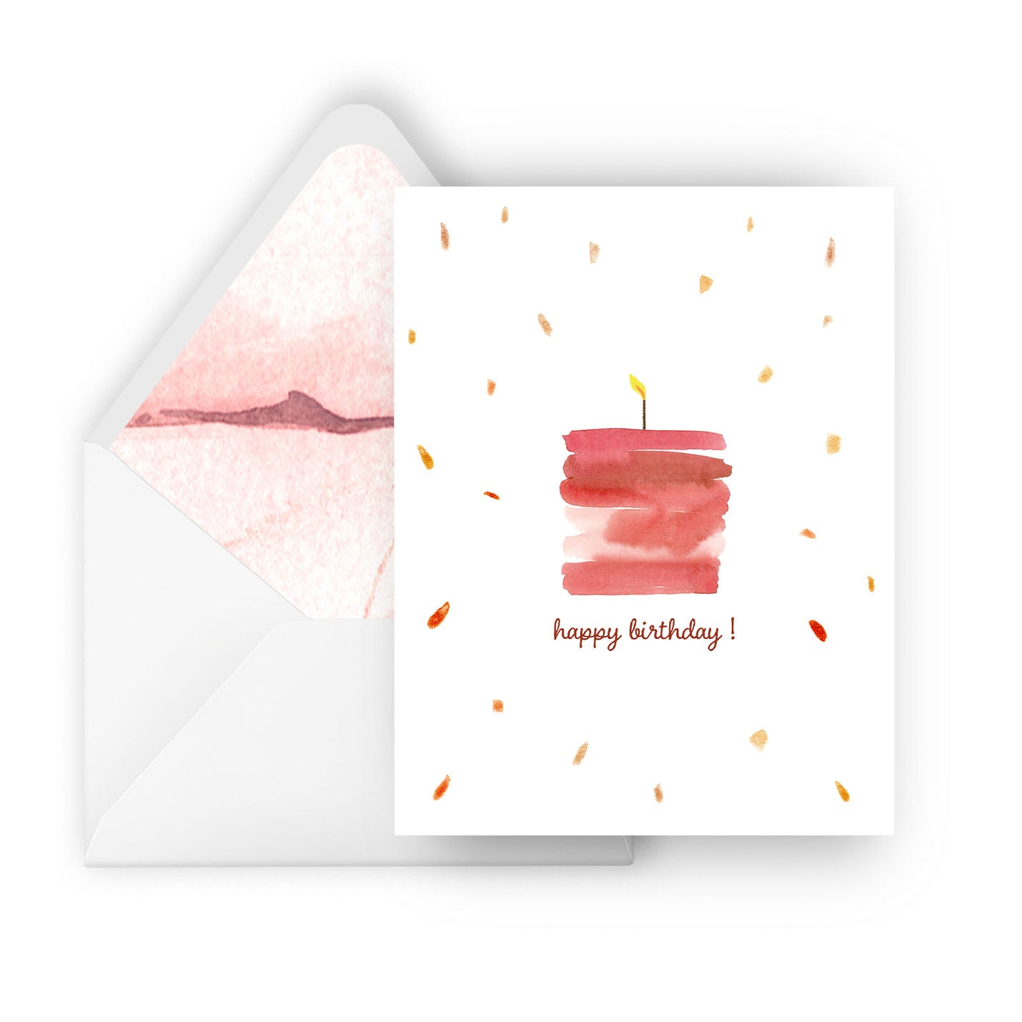 red velvet birthday cake greeting card