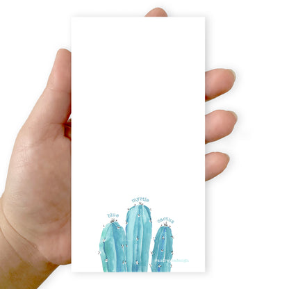 blue myrtle cactus notepad