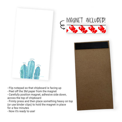 blue myrtle cactus notepad