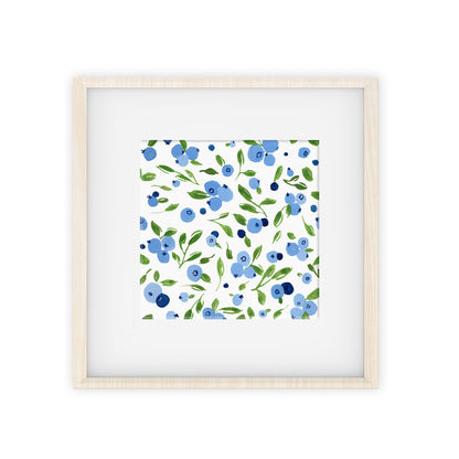 blueberries pattern art print