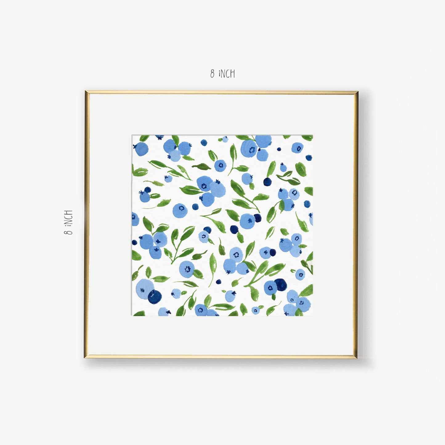 blueberries pattern art print