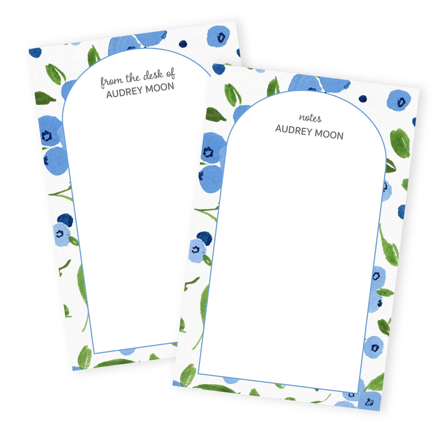 blueberries personalized notepad